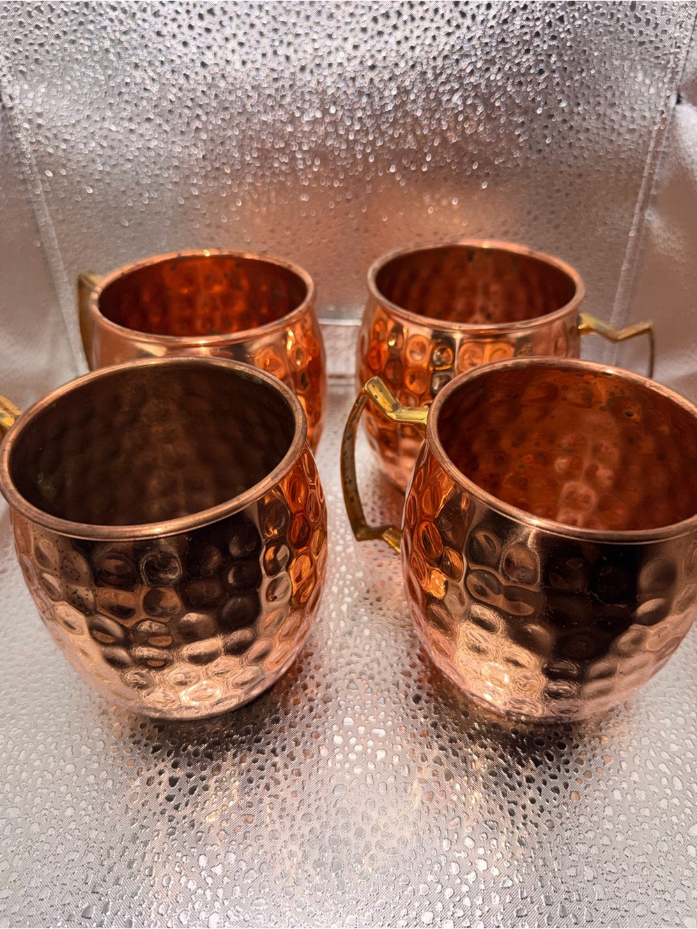 Hammered Copper Moscow Mule Mugs - Set of 4